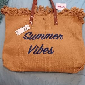 NWT Urban Expressions Mustard Tote with Fringe